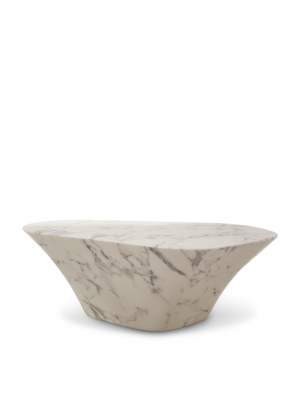 Pols Potten Oval Marble Look White Coffee Table