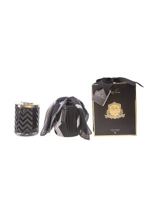 COTE NOIRE HERRINGBONE CANDLE WITH SCARF