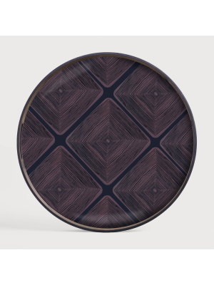 Ethnicraft- Midnight Linear Squares glass tray
